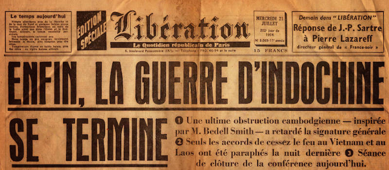 thème airsoft - guerre d'Indochine opération Dien Bien Phu ne répond plus - gros titre libération fin guerre indochine